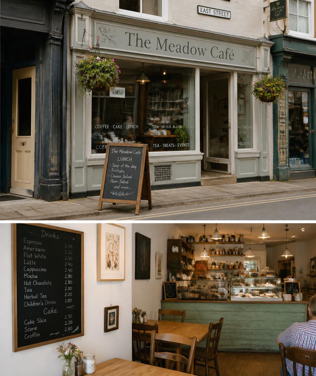 An independent Devon café ready for the morning